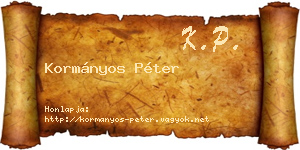 Kormányos Péter névjegykártya